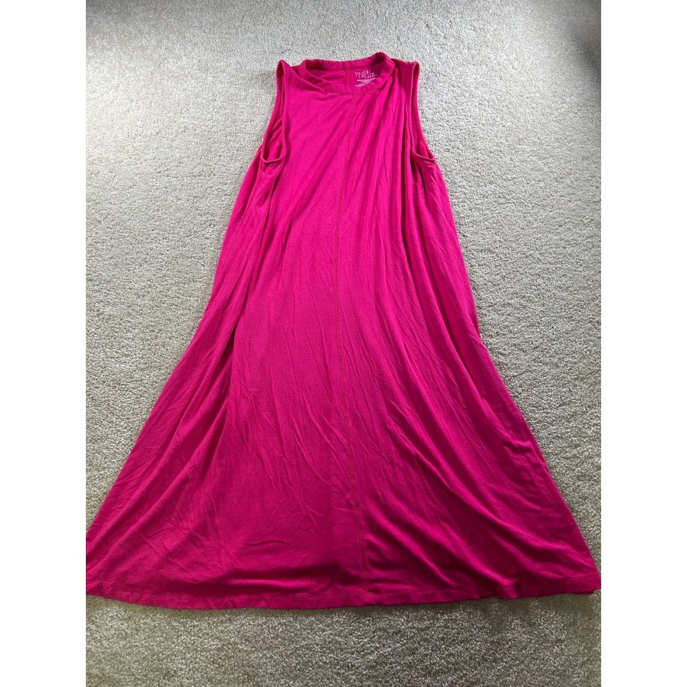 Time and Tru Dress‎ Women's Medium Fuchsia Burst Rayon Spandex Sleeveless